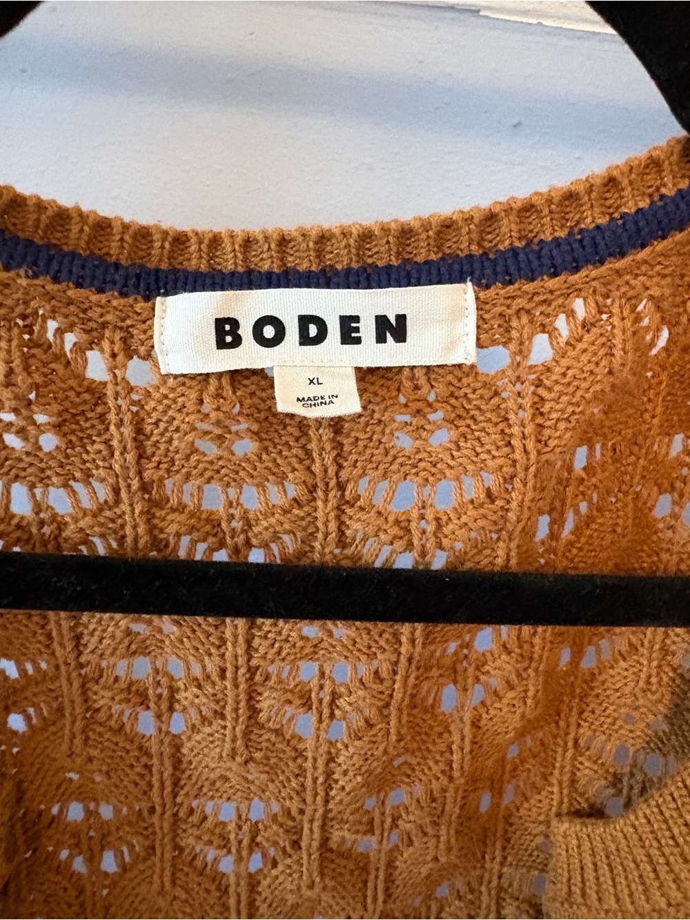 Boden Openwork / Crochet Cotton Cardigan - Mustard - Picture 2 of 5
